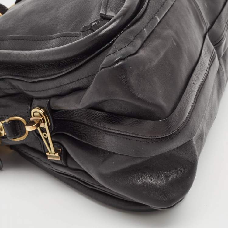 Pre Owned Chloe Black Leather Medium Paraty Satchel