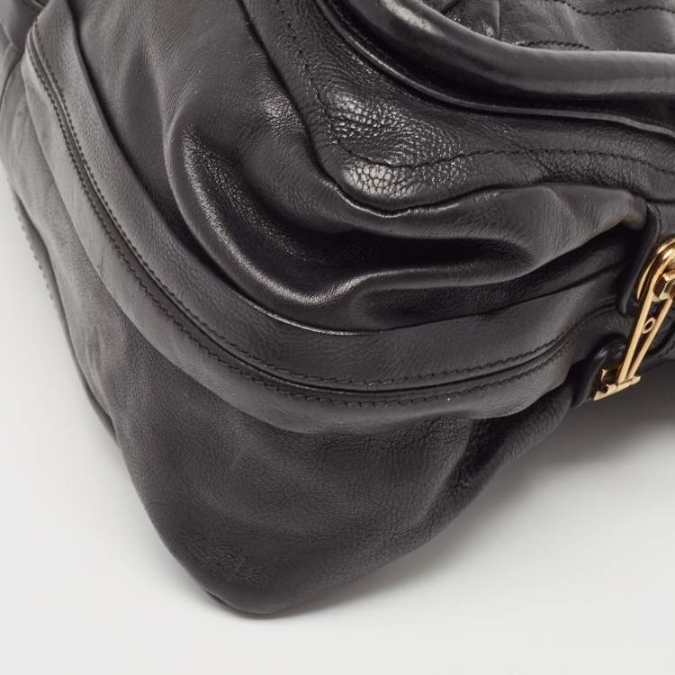 Pre Owned Chloe Black Leather Medium Paraty Satchel