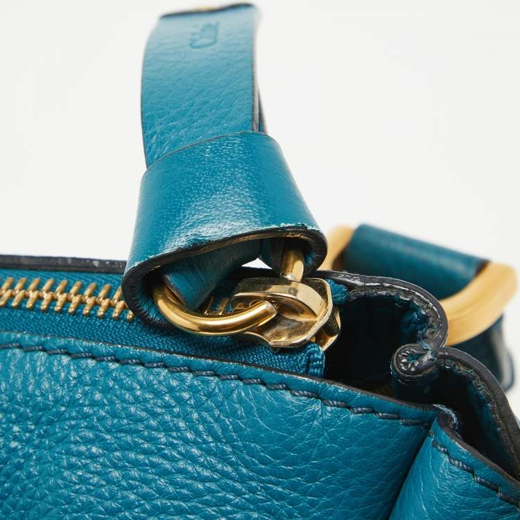 Pre Owned Chloe Blue Leather Small Marcie Satchel
