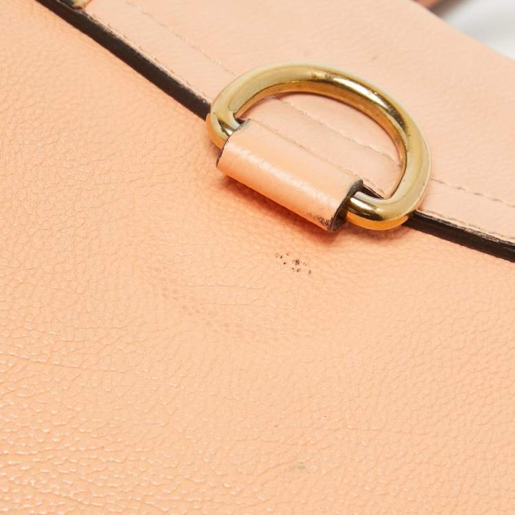 Pre Owned Chloe Peach Leather Elise Neo Folk Shoulder Bag