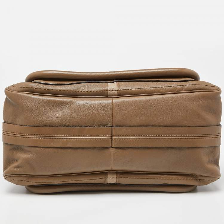 Pre Owned Chloe Beige/Black Leather Medium Paraty Handbag