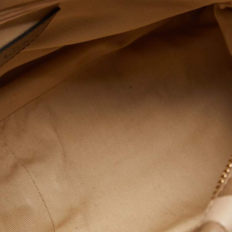 Pre Owned Chloe Beige/Black Leather Medium Paraty Handbag