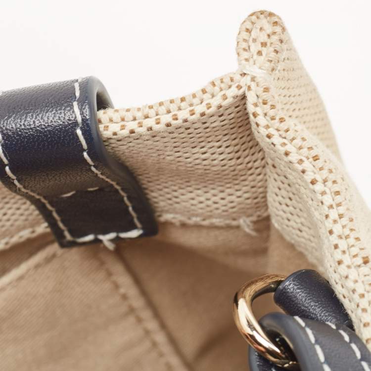 مملوكة مسبقًا Chloe Beige/Black Canvas and Leather Small Woody Tote