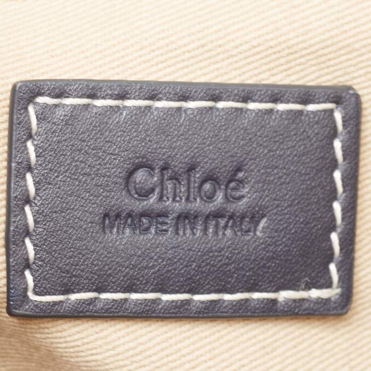 مملوكة مسبقًا Chloe Beige/Black Canvas and Leather Small Woody Tote
