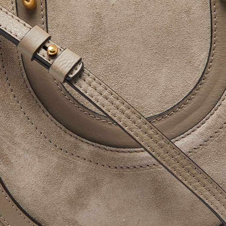 مملوكة مسبقًا Chloé Beige Leather and Suede Small Pixie Round Crossbody Bag