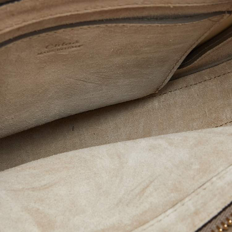 مملوكة مسبقًا Chloé Beige Leather and Suede Small Pixie Round Crossbody Bag