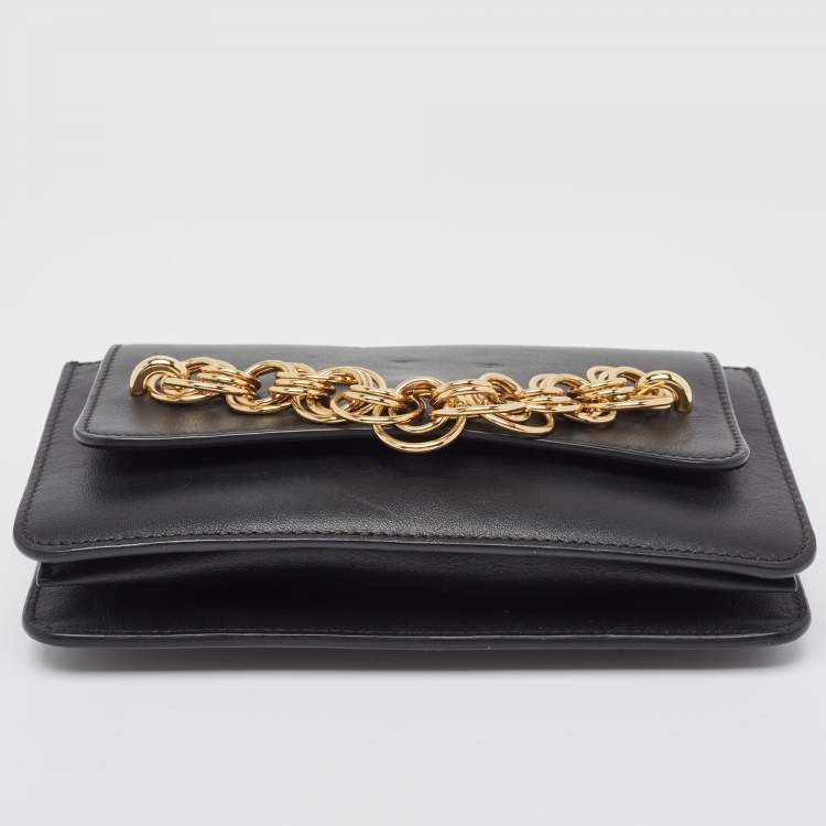 Pre Owned Chloe Black Leather Drew Bijou Clutch