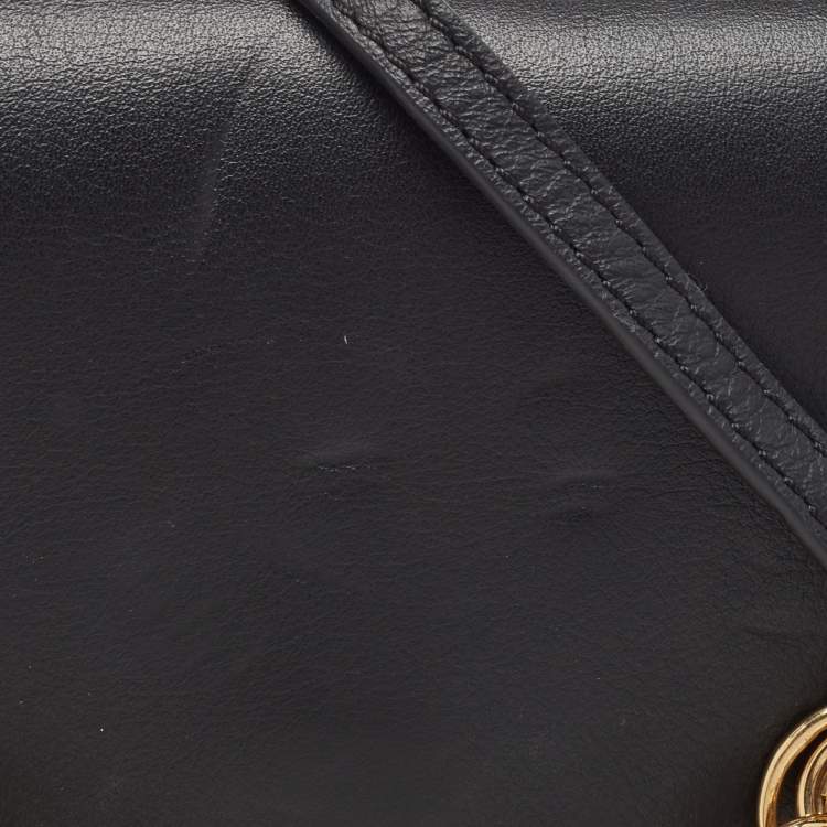 Pre Owned Chloe Black Leather Drew Bijou Clutch