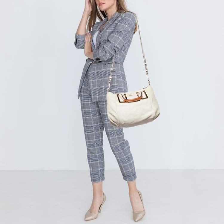 Pre Owned Chloe Beige/Brown Leather Ethel Satchel