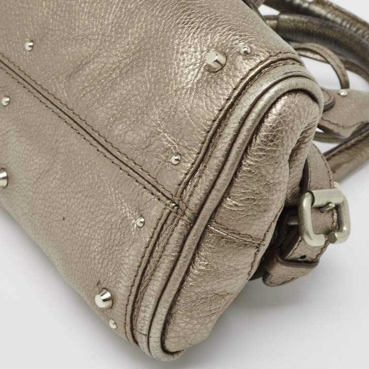 Pre Owned Chloe Metallic Leather Mini Paddington Satchel