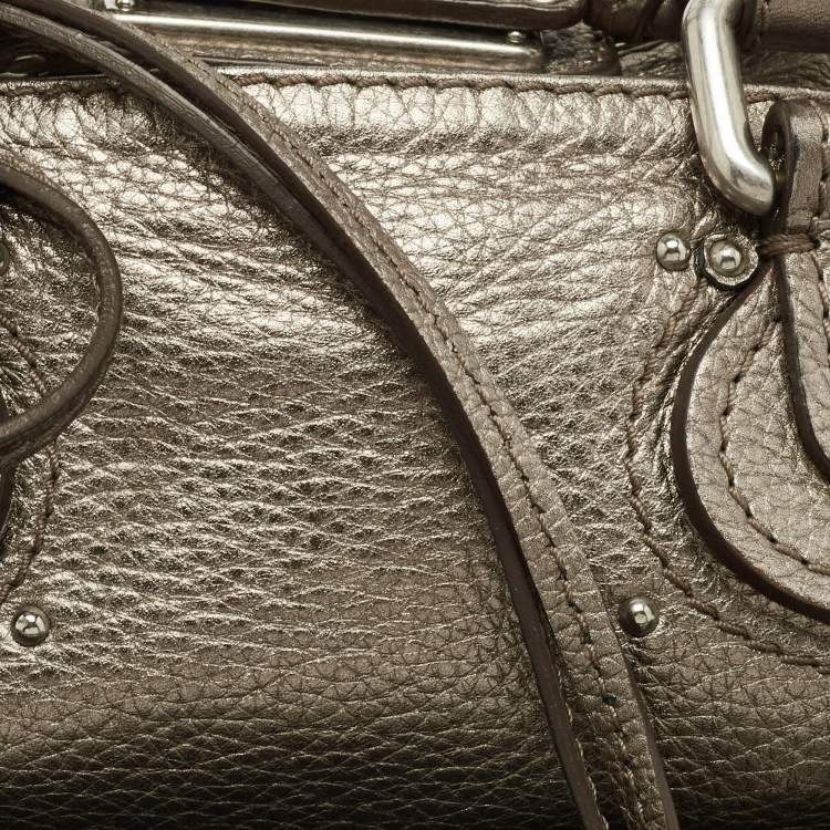 Pre Owned Chloe Metallic Leather Mini Paddington Satchel