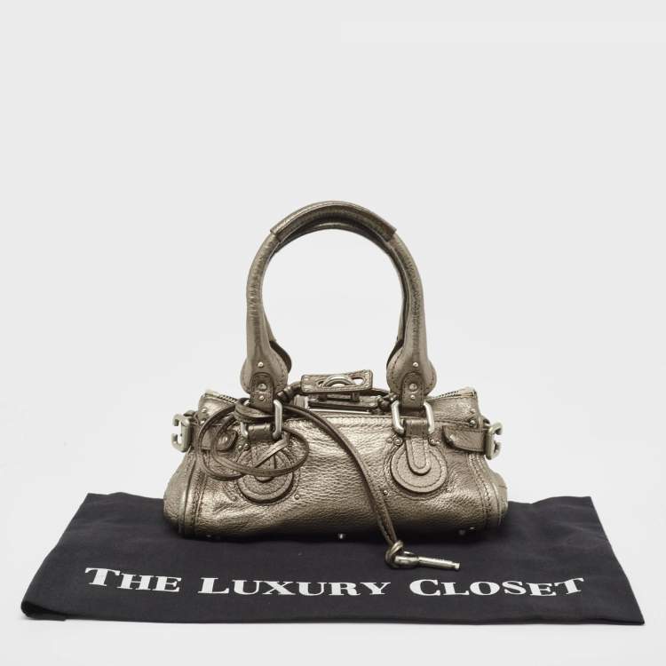 Pre Owned Chloe Metallic Leather Mini Paddington Satchel