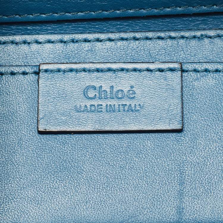Pre Owned Chloe Blue Patent and Leather Roy Shoulder Bag