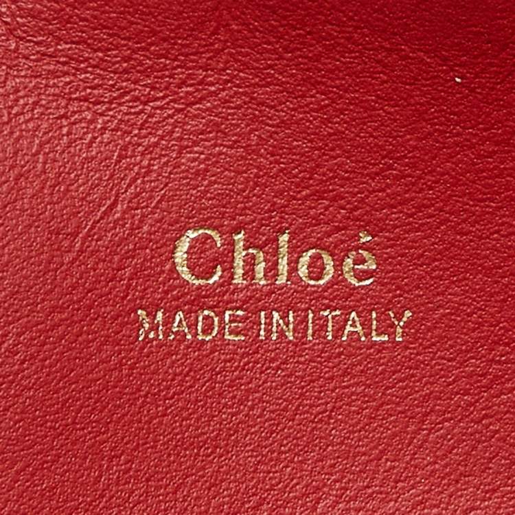 Pre Owned Chloe Red/Brown Leather Medium Baylee Tote
