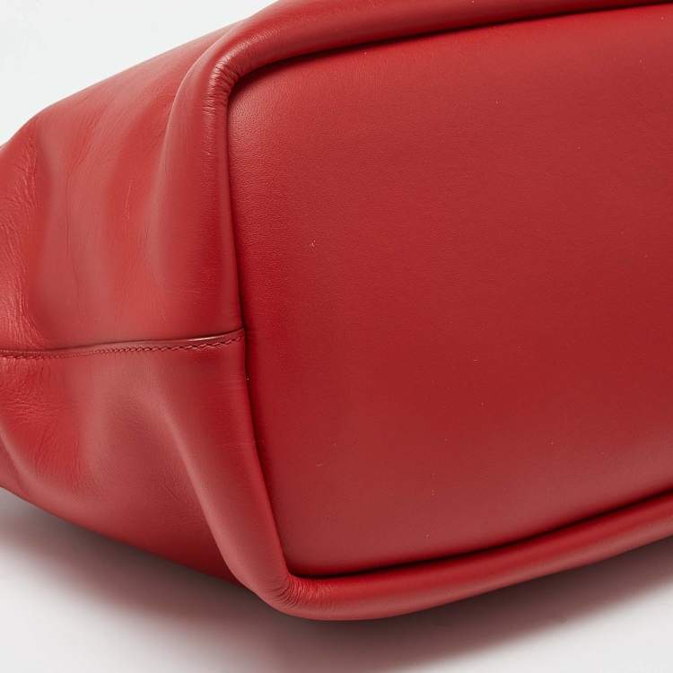 Pre Owned Chloe Red/Brown Leather Medium Baylee Tote