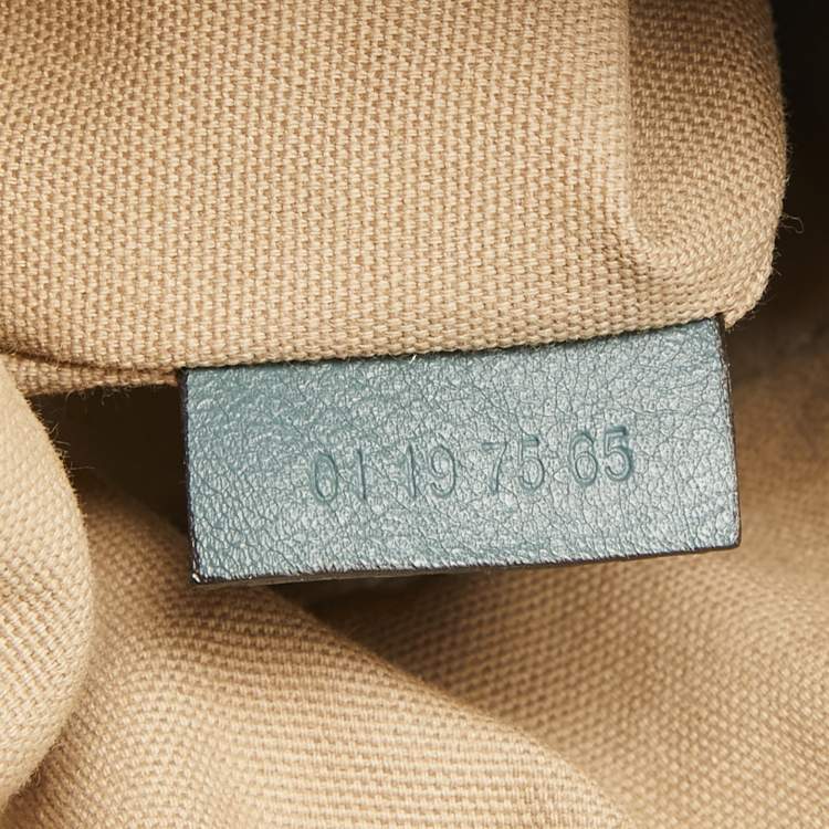 Pre Owned Chloe Blue/Beige Leather Mini Roy Horse Embroidered Bucket Bag
