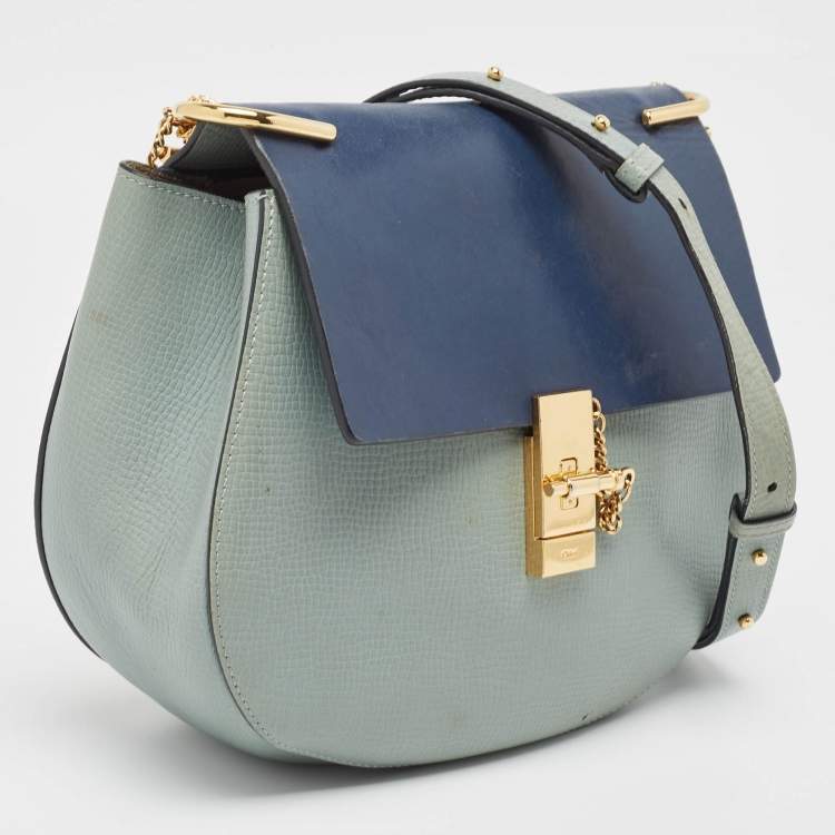 Pre Owned Chloe Two Tone Leather Large Drew Shoulder Bag