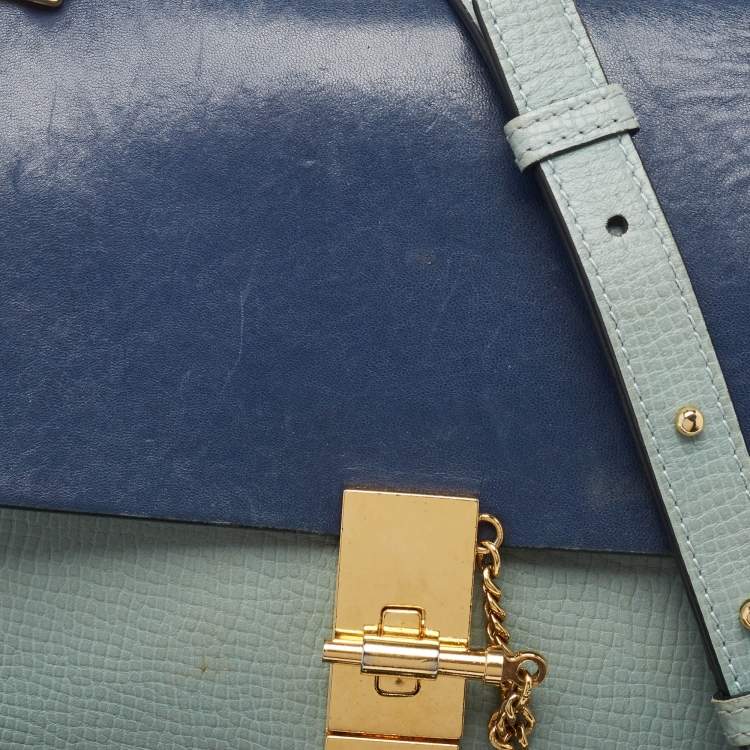Pre Owned Chloe Two Tone Leather Large Drew Shoulder Bag
