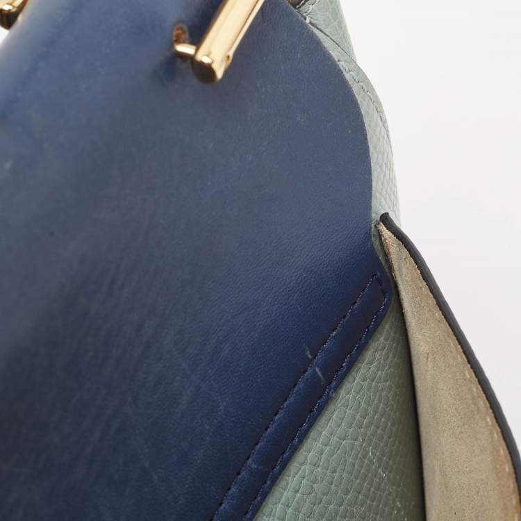 Pre Owned Chloe Two Tone Leather Large Drew Shoulder Bag