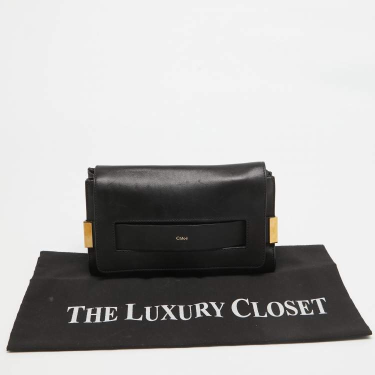 Pre Owned Chloe Black Leather Small Elle Clutch