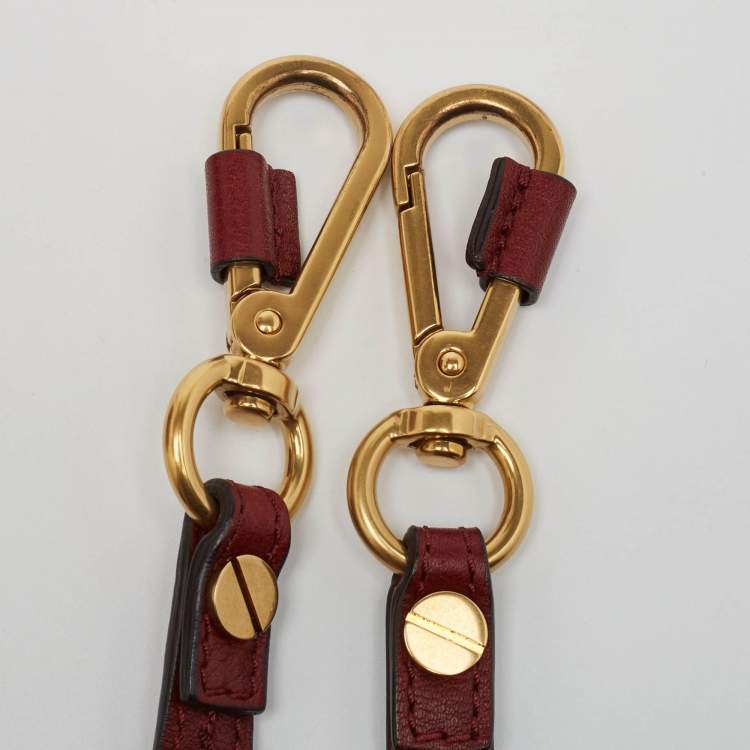 Pre Owned Chloe Red Leather and Suede Medium Nile Bracelet Top Handle Bag