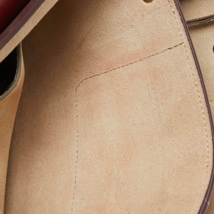 Pre Owned Chloe Burgundy Leather and Suede Small Faye Shoulder Bag