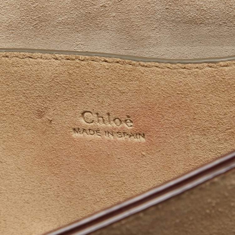 Pre Owned Chloe Burgundy Leather and Suede Small Faye Shoulder Bag