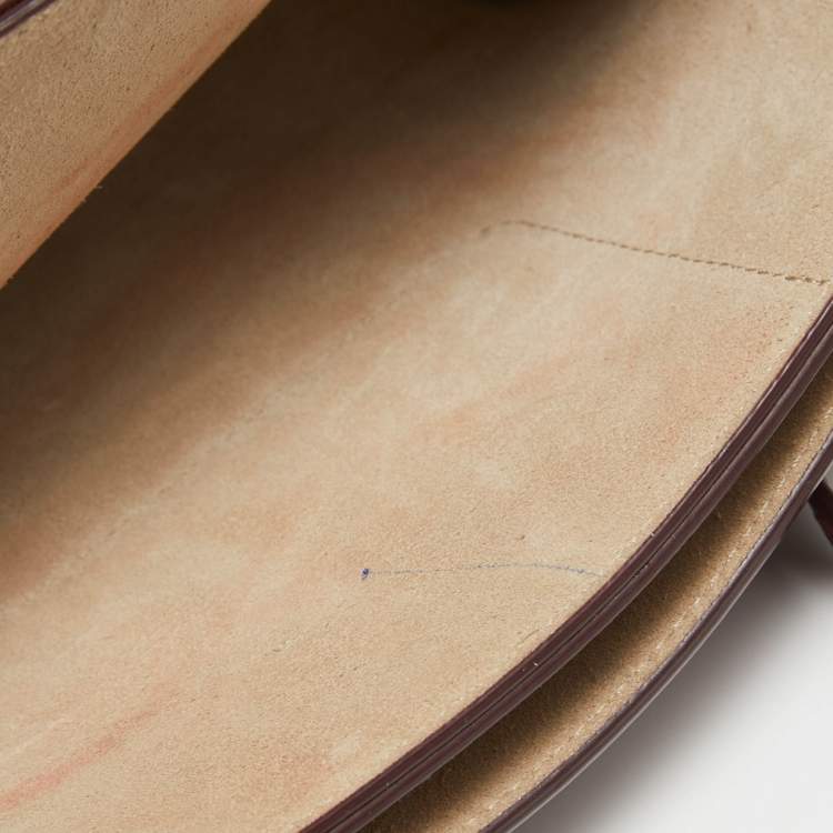 Pre Owned Chloe Burgundy Leather and Suede Small Faye Shoulder Bag