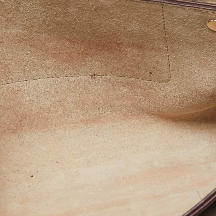 Pre Owned Chloe Burgundy Leather and Suede Small Faye Shoulder Bag