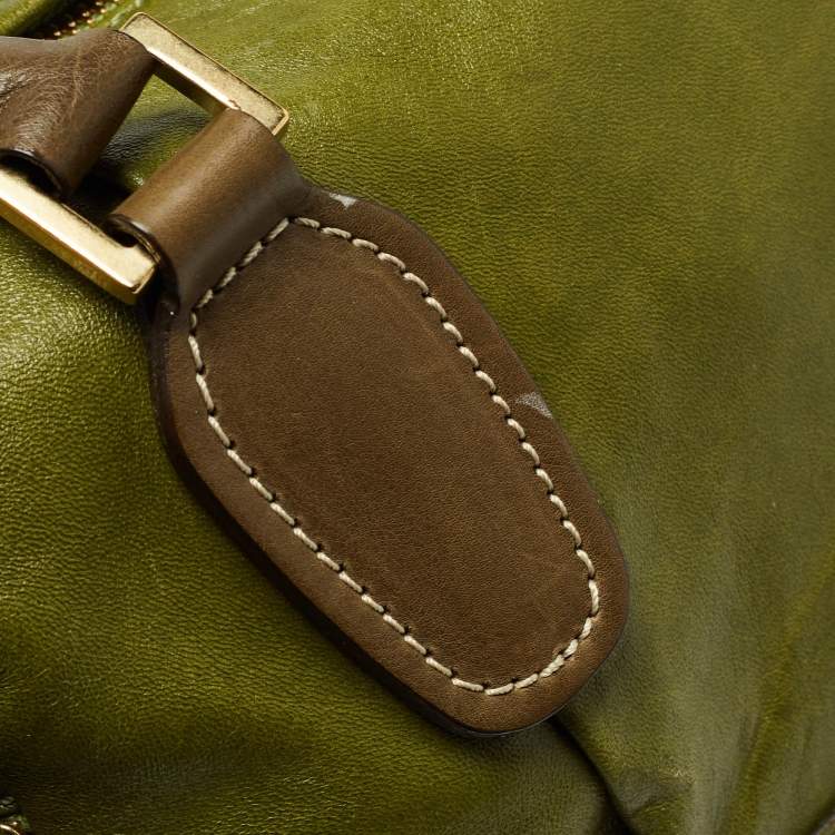 Pre Owned Chloe Green Leather Andy Expandable Satchel
