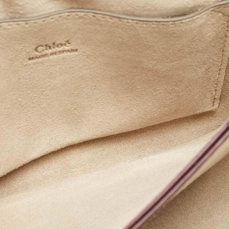 Pre Owned Chloe Burgundy Leather and Suede Small Faye Shoulder Bag