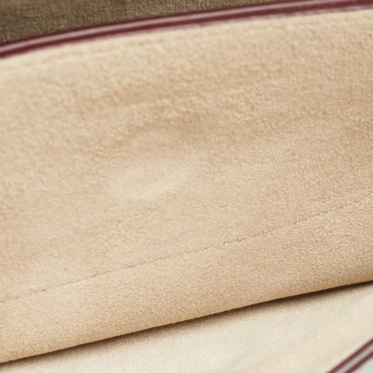 Pre Owned Chloe Burgundy Leather and Suede Small Faye Shoulder Bag