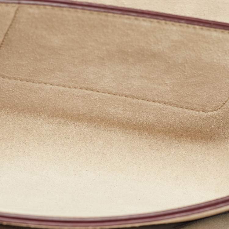 Pre Owned Chloe Burgundy Leather and Suede Small Faye Shoulder Bag