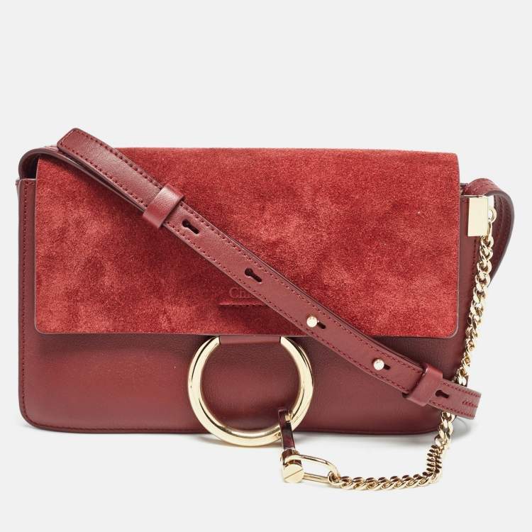 Chloé faye shops leather and suede shoulder bag