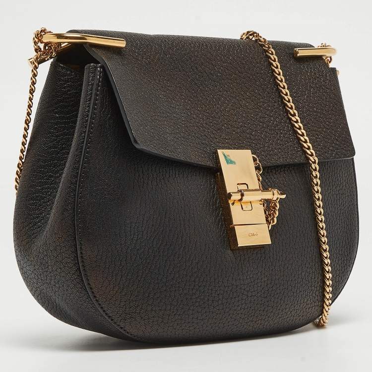 مملوكة مسبقًا Chloe Black Leather Medium Drew Shoulder Bag