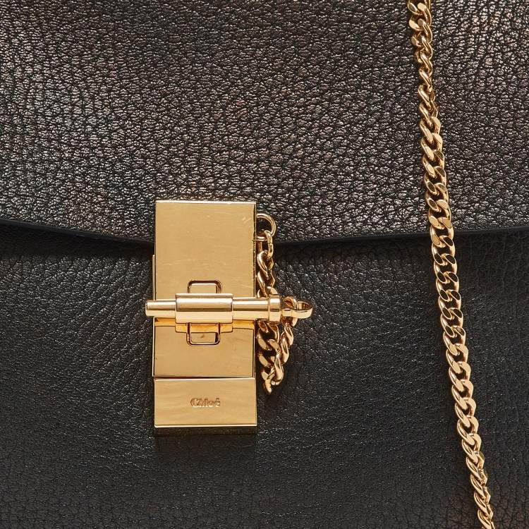 مملوكة مسبقًا Chloe Black Leather Medium Drew Shoulder Bag
