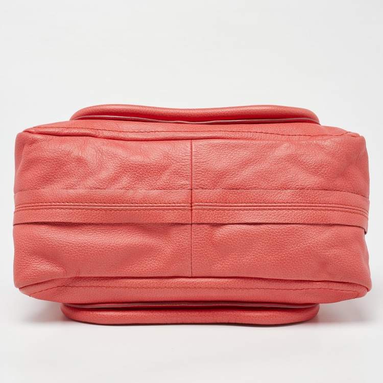 Pre Owned Chloe Coral Leather Small Paraty Bag