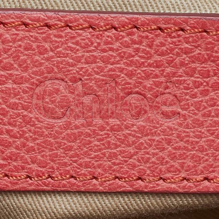 Pre Owned Chloe Coral Leather Small Paraty Bag