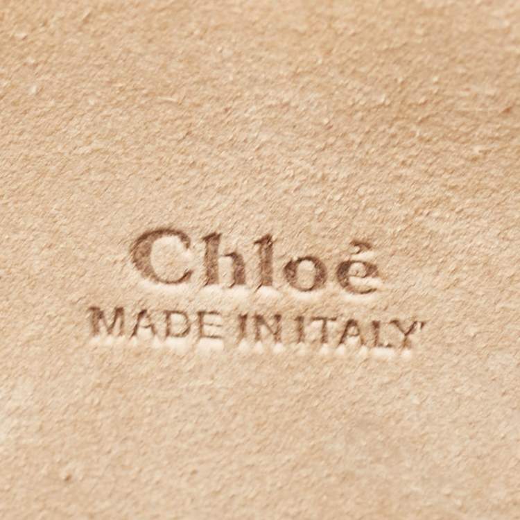 Pre Owned Chloe Grey Leather and Suede Faye Top Handle Bag