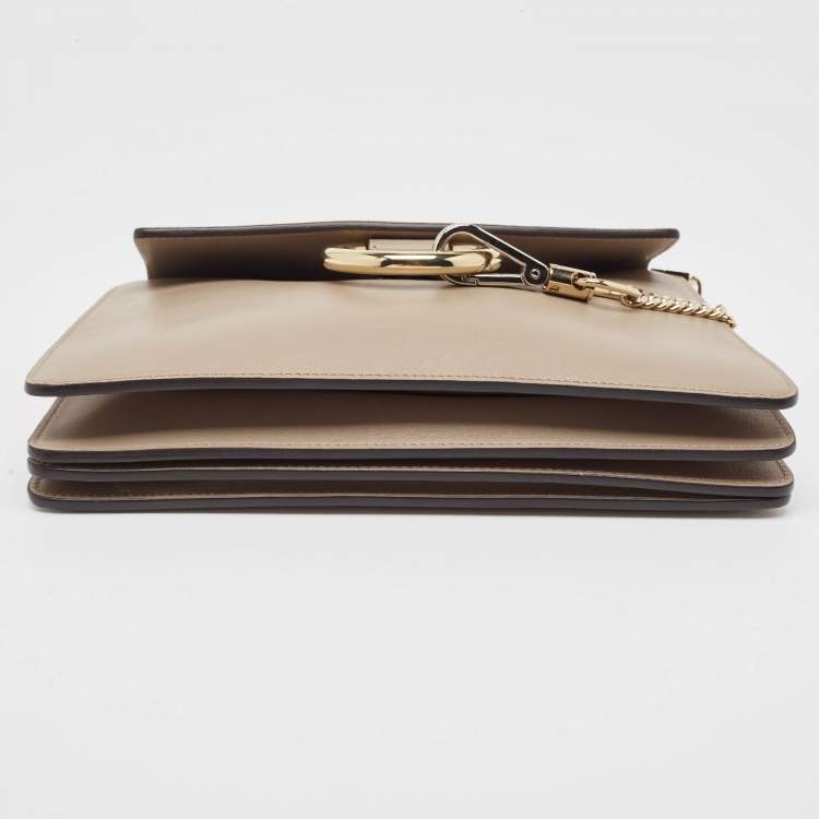 Pre Owned Chloe Grey Leather and Suede Faye Top Handle Bag