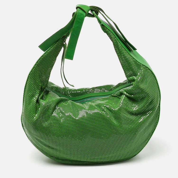 Pre Owned Chloe Green Metal Mesh and Leather Chainmail Hobo