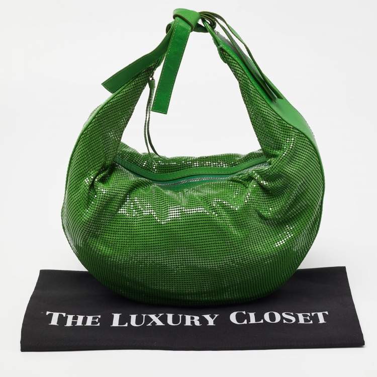 Pre Owned Chloe Green Metal Mesh and Leather Chainmail Hobo