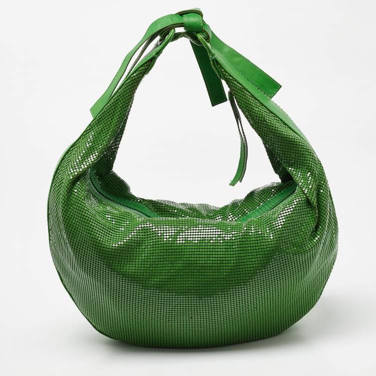 Pre Owned Chloe Green Metal Mesh and Leather Chainmail Hobo