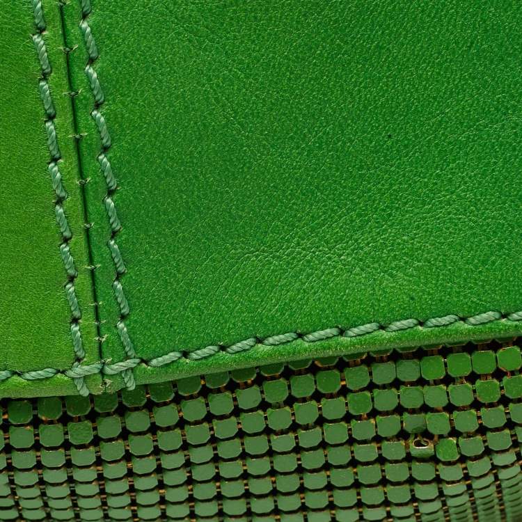 Pre Owned Chloe Green Metal Mesh and Leather Chainmail Hobo