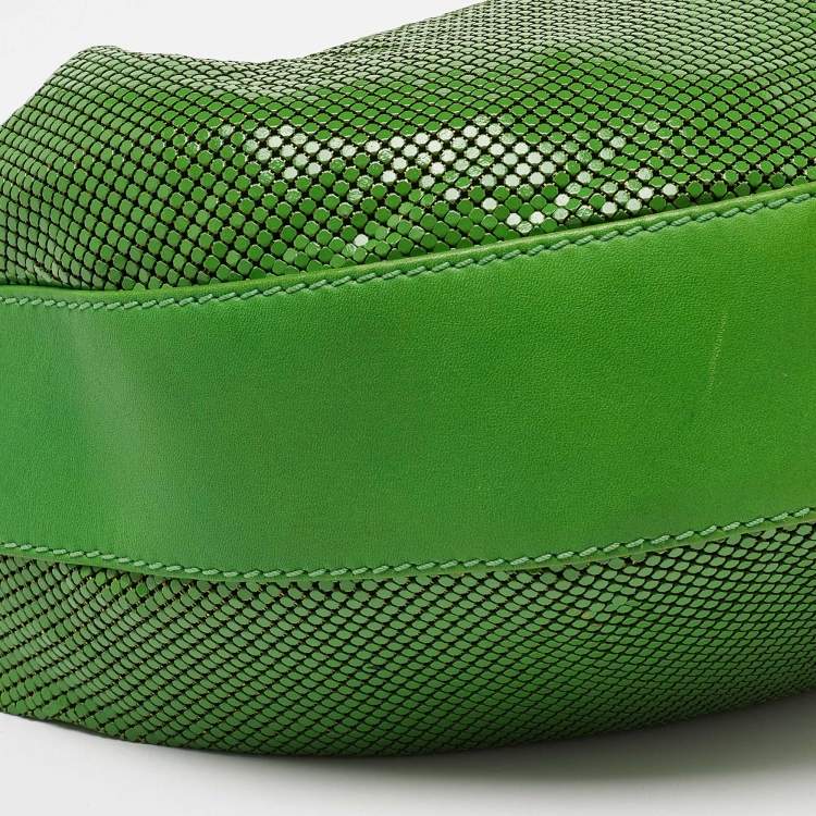 Pre Owned Chloe Green Metal Mesh and Leather Chainmail Hobo