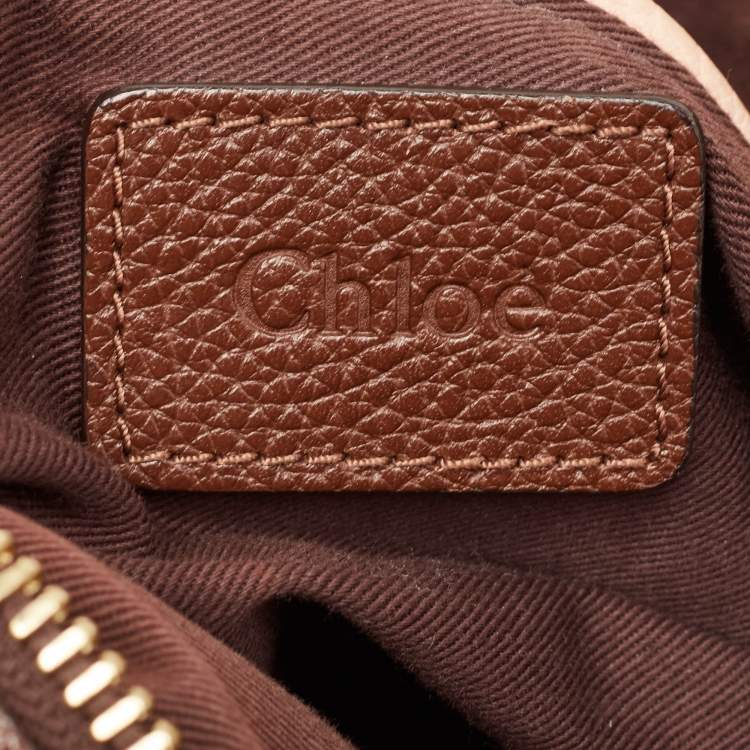 Pre Owned Chloe Dark Brown Leather Large Paraty Shoulder Bag