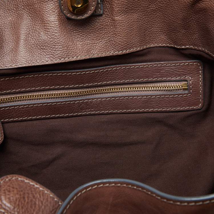 Pre Owned Chloe Brown Leather Large Paraty Satchel