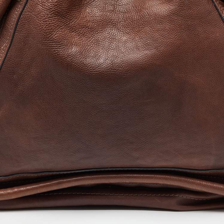 Pre Owned Chloe Brown Leather Large Paraty Satchel