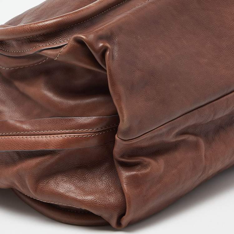 Pre Owned Chloe Brown Leather Large Paraty Satchel