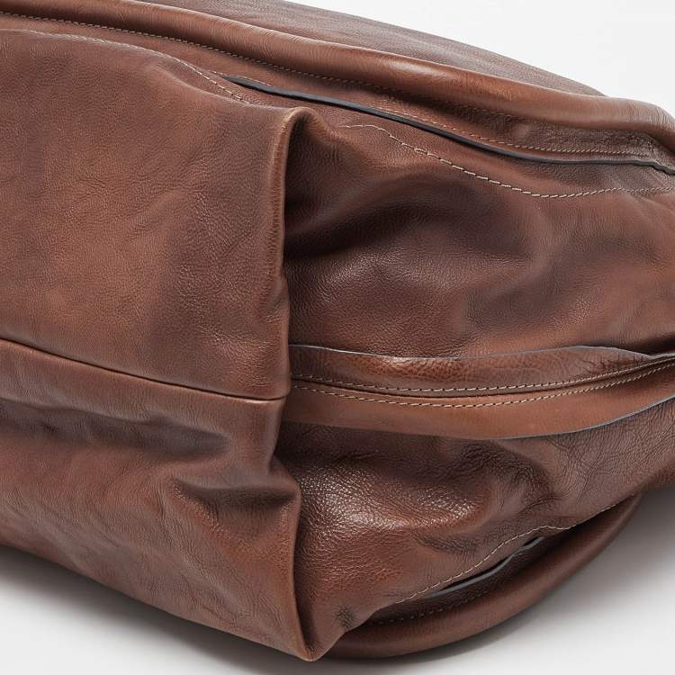 Pre Owned Chloe Brown Leather Large Paraty Satchel